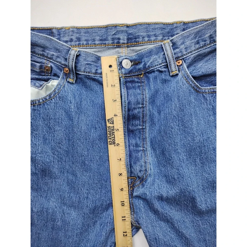 Levis 501 Jeans Mens 38x34 Blue Straight Fit Button Fly Denim Pants (Fits 36x30)